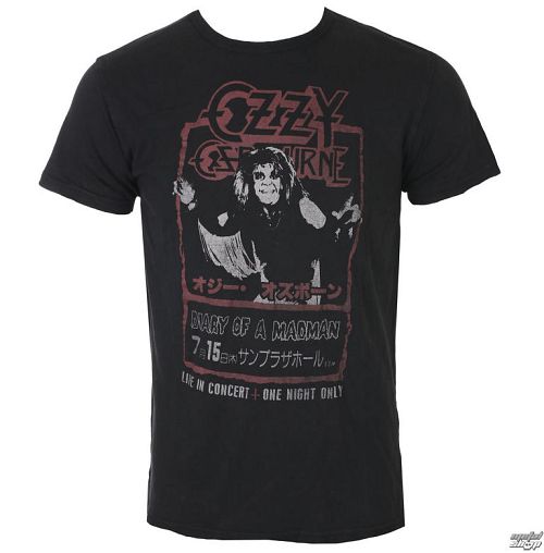 tričko pánske Ozzy Osbourne - Japan Flyer Vintage - Black - ROCK OFF - OZZVINTS01MB