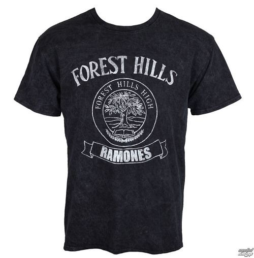 tričko pánske Ramones - Forest Hills - Black - ROCK OFF - RASWASH01MB