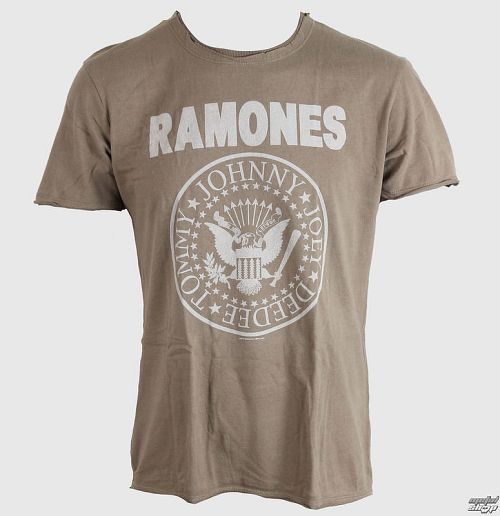 tričko pánske Ramones - Logo - AMPLIFIED - Khaki - AV210RAM