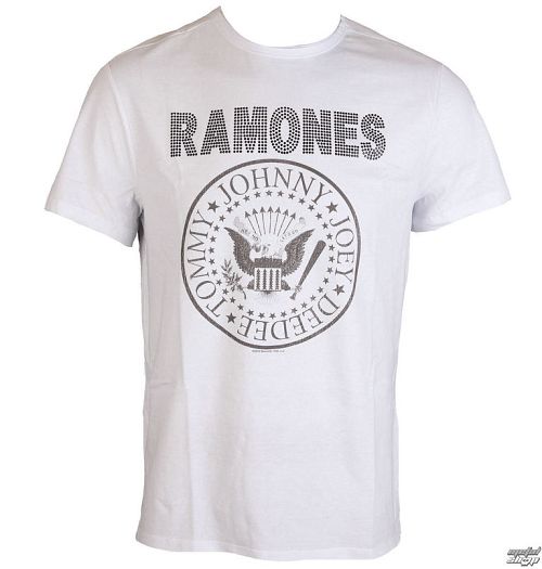 tričko pánske RAMONES - LOGO - WHITE - AMPLIFIED - AV210RLW
