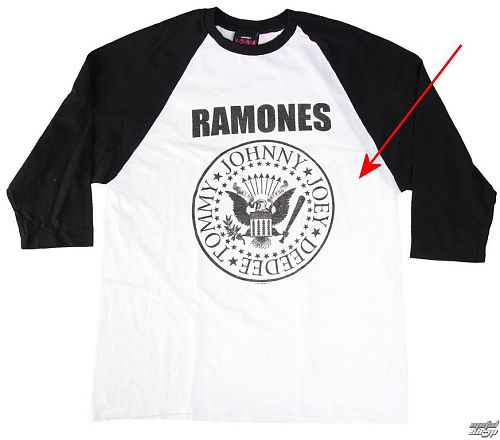 tričko pánske Ramones - President Seal - White - BRAVADO - RMN1036 - POŠKODENÉ