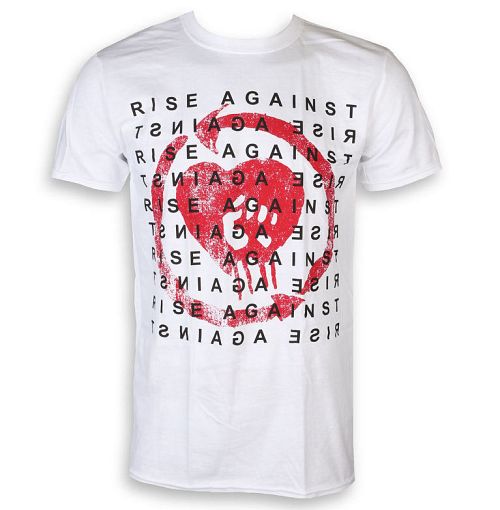 tričko pánske Rise Against - Block - White - KINGS ROAD - 20105856