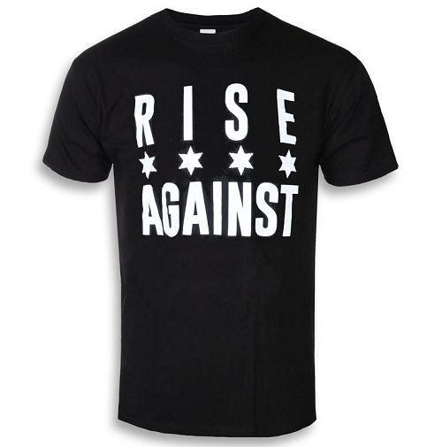 tričko pánske Rise Against - Chicago Flag White - Black - KINGS ROAD - 20099911