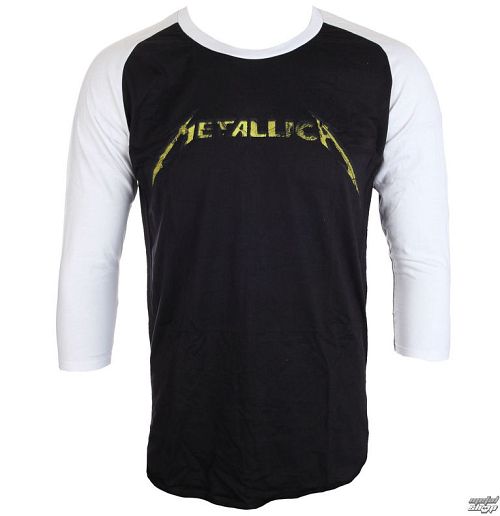 tričko pánske s 3/4 rukávom Metallica - Justice Black/White Baseball - ATMOSPHERE - RTMTLBBWBMJU