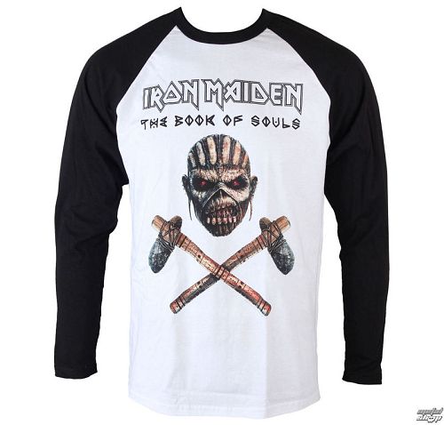 tričko pánske s dlhým rukávom Iron Maiden - Axe - Raglan Baseball - ROCK OFF - IMRL06MW