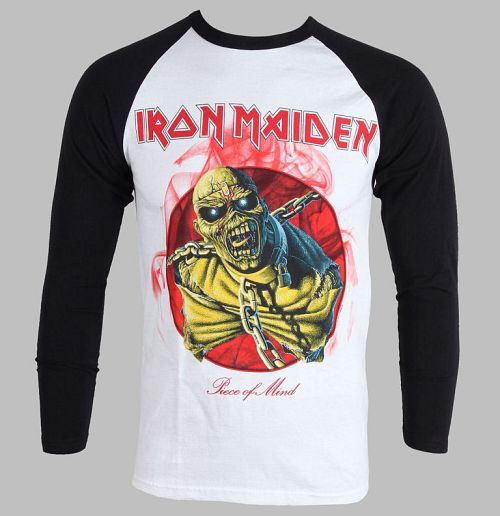 tričko pánske s dlhým rukávom Iron Maiden - Piece Of Mind - White - IMRL02
