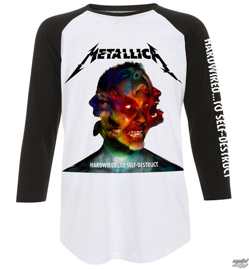 tričko pánske s dlhým rukávom Metallica - Hardwired Album Cover - White / Black - RTMTLBBWBHAR