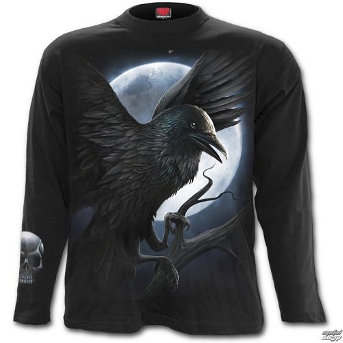 tričko pánske s dlhým rukávom SPIRAL - Night Creature - Black - T116M301