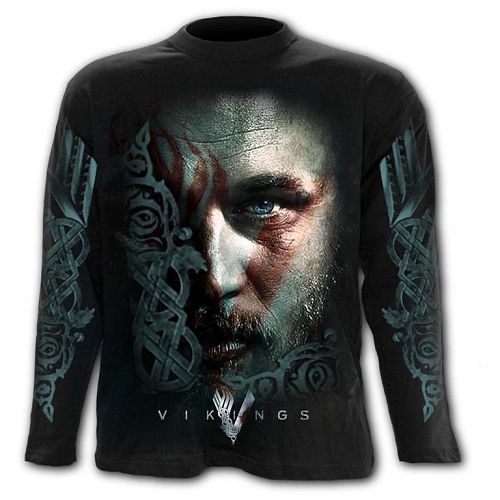 tričko pánske s dlhým rukávom SPIRAL - Vikingovia - Ragnar FACE - G201M322