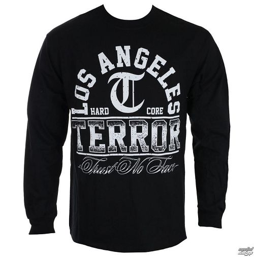 tričko pánske s dlhým rukávom TERROR - TRUST NO FACE - Black - RAGEWEAR - 029LSS65