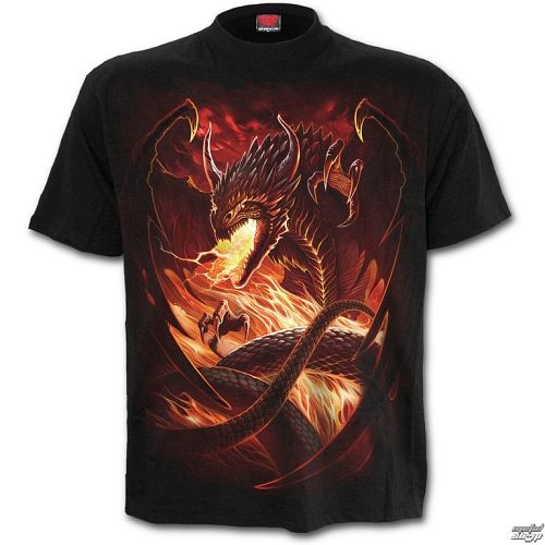 tričko pánske SPIRAL - Dragon's Wrath - Black - L026M101