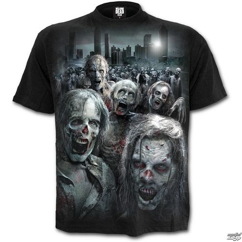 tričko pánske SPIRAL - ZOMBIE HORDE - Walking Dead - Black - G005M127
