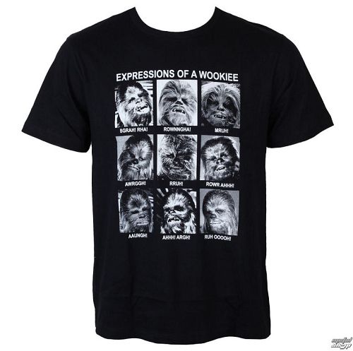 tričko pánske Star Wars - Expression Of a Wookie - Black - LEGEND - MESWCHETS074