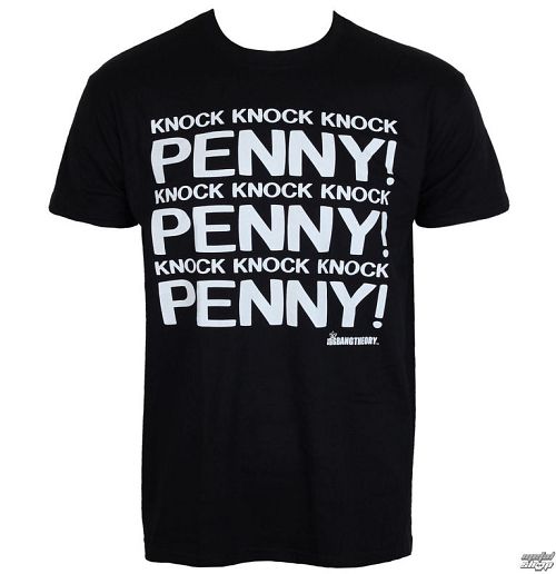 tričko pánske Teorie Velkého Třesku - Penny, Knock Knock Knock - Black- HYBRIS - WB-1-TBBT001-H12-9-
