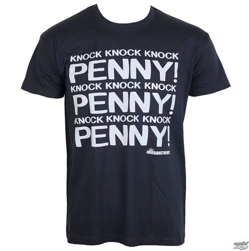 tričko pánske Teorie Velkého Třesku - Penny, Knock Knock Knock - Dark Grey - HYBRIS - WB-1-TBBT001-H