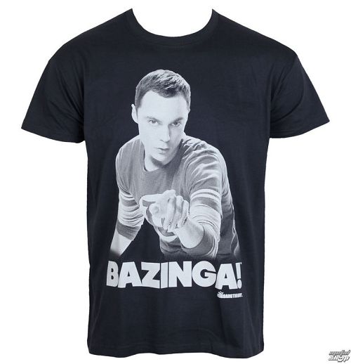 tričko pánske Teorie Velkého Třesku - Sheldon Says BAZINGA! - Dark Grey - HYBRIS - WB-1-TBBT010-H29-
