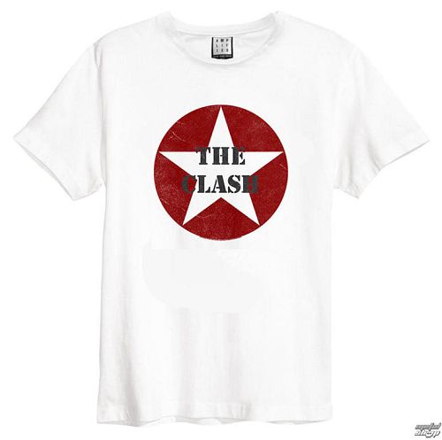 tričko pánske The Clash - Star Logo - White - AMPLIFIED - ZAV210TCR