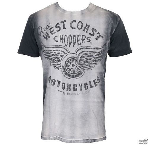 tričko pánske West Coast Choppers - REAL - Washed black/white - WCCTS132665ZW