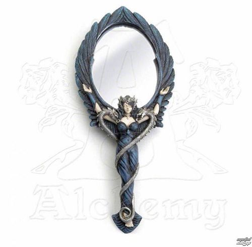 zrkadlo Alechemy Gothic - Black Angel Hand Mirror - V10
